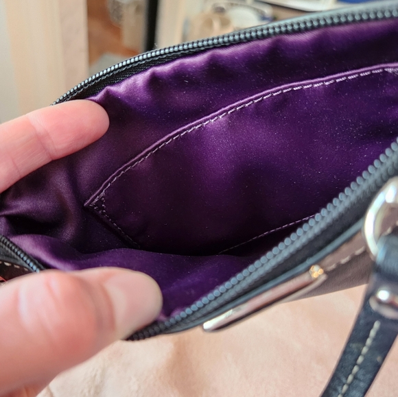 Black Leather Coach Wristlet - Picture 4 of 4